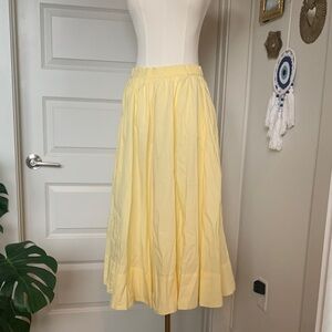 Free People Light Yellow A-Line Skirt